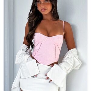 White Fox Don't Use Me Bustier Baby Pink